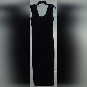 Alex Evenings Navy Sleeveless Cowl Neck Maxi Dress